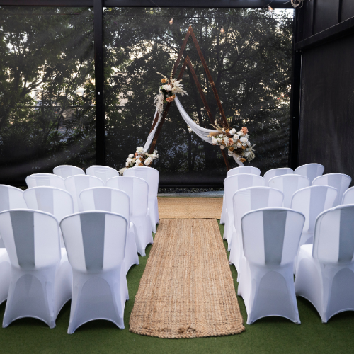 White chair covers